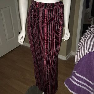 Pink & Black Pattern Maxi Skirt/Dress